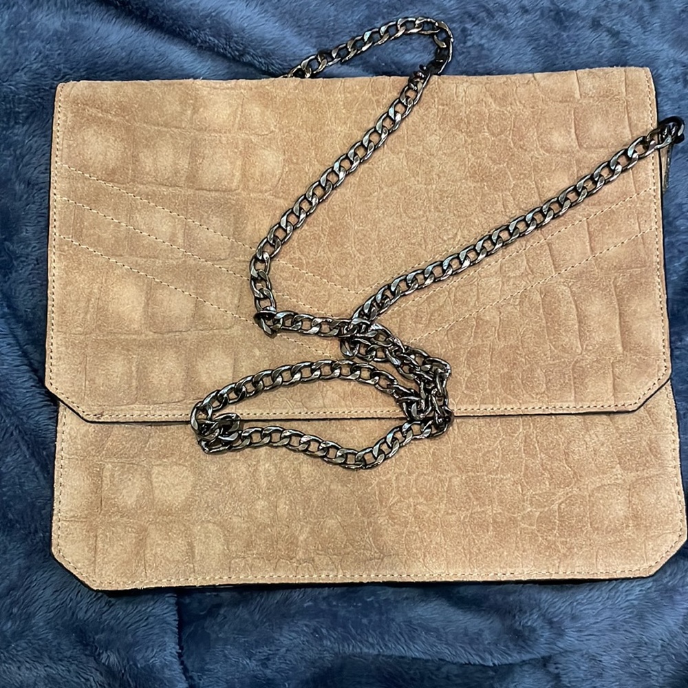 Urbancode leather croc Crossbody bag in taupe
